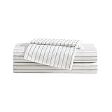 Eddie Bauer - Queen Sheet Set, Cotton Percale Bedding Set, Super Soft and Bedding Set, Oeko-Tex Certified (Essential Stripe Beige, Queen)