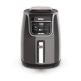 Ninja | XL Single Basket Air Fryer | 5.5 QT Capacity fits 3lbs of Wings | 5-in-1Air Fry, Roast, Bake,Reheat & Dehydrate |Dishwasher Safe Parts & Recipe Guide | Grey |AF150AMZ