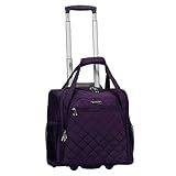 Rockland Melrose Upright Wheeled Underseater Carry-On Luggage, Purple, 15-Inch