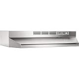 Broan-NuTone 413004 Non-Ducted Ductless Range Hood with Lights Exhaust Fan for Under Cabinet, 30-Inch, Stainless Steel