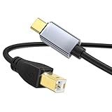 MeloAudio USB C MIDI Cable, Type C to USB 2.0 MIDI Interface Cable for Midi Controller, Keyboard, Audio Interface for ipad, Samsung, Laptop, MacBook, 5FT USB B to USB C Printer Cable Black