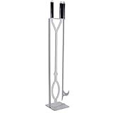 CKLT Stainless Steel Fire Pit Tools Set with 40" Fire Poker and Log Tongs, Fireplace Tools with Sturdy Stand Base, Firewood Log Grabber for Campfire Backyard Bonfire Wood Stove Indoor&Outdoor