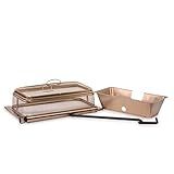 TIKI Retreat Fire Pit Heat Deflector & Screen with Poker – Outdoor Fire Pit Accessories for More Warmth & Safety – Spark Protector & Ember Guard for Even Heat Distribution – Durable Metal Design