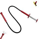 24" Magnetic Pickup Tool with 4-Claw Grabber -Flexible Retrieval Tool for Metal Objects in Tight Spaces (Engine, Sink, Drains, Jewelry)