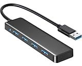 USB Hub 4 Port, VIENON USB 3.0 Hub USB Splitter for Laptop, USB Port Extender USB A Hub for PC, Desktop, Xbox, PS4, Flash Drive, Printer, Keyboard, Mouse, HDD, Plug and Play