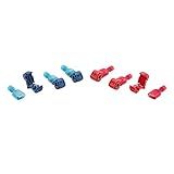 GlowShift 6pc Quick-Splice Wire Tap Connectors - Includes (3) 14/18 Gauge (Blue) & (3) 18/22 Gauge (Red) Wire Taps - For 12 Volt Accessories