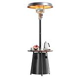 Pamapic 50,000 BTU Outdoor Heaters for Patio with Round Table Design, Premium 304 Stainless Steel Burner, Triple Protection System Propane Patio Heater for Porch Garden, Residential & Commercial Use