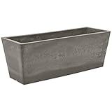 Arcadia Garden Products PSW U45CT Plastic/Stone/Wood Composite Simplicity Window Box, No Drainage Hole (Drillable), 17.5" x 7" x 6", Cement Color