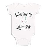 Someone in Maine Loves Me Long Distance Baby Gift State to State Bodysuit Infant One Piece 12 mo White