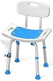 HOMLAND Shower Chair for Inside Shower with Removable Back, 400 lbs Heavy Duty Bath Seat for Bathtub, Safety Bath Stool for Seniors and Disabled
