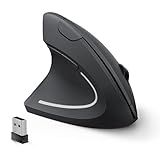 Lekvey Left Handed Ergonomic Mouse, Vertical Wireless Mouse for Left Hand, 2.4G USB Carpal Tunnel Lefty Mouse, 3 Adjustable DPI, 6 Buttons, for Laptop, PC, Computer, Mac, Windows, Desktop - Black