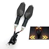 Titgoes 2PCS Motorcycle Turn Signals Projector Blinkers, Motorbike Front Rear Led Lights with Projection Arrow, 3 Wire Turn Signal Lights for Motorcycles Indicators, 27 DRL Light Modes (Yellow)