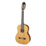 Ortega Guitars 6 String Family Series Full Size Left-Handed Nylon Classical Guitar w/Bag, Spruce Top-Natural-Satin, (R121L)