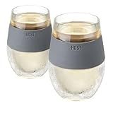 Host Wine Freeze Cooling Cups, Grey (Set of 2)