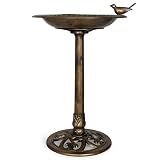 BACKYARD EXPRESSIONS PATIO · HOME · GARDEN 912449-WB Outdoor Garden Bird Bath- Bronze- Weather Resistant Polyresin-30 Inch-Backyard Expressions