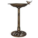 Backyard Expressions Patio · Home · Garden 912449-WB Outdoor Garden Bird Bath- Bronze- Weather Resistant Polyresin-30 Inch-Backyard Expressions