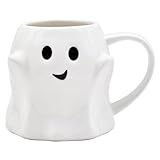 14 oz Halloween Ghost Coffee Mug - Cute Ceramic Ghost Pattern Ghostface Mug Coffee Cup Halloween Accessories Birthday Gifts for Kids Adult (white)