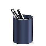Pen holder, aluminum alloy waterproof pen holder, desktop simple and modern minimalist, multifunctional office supplies for families, kids and schools (blue)