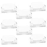 HSYMQ 8 Pack Acrylic Business Card Holder for Desk, Clear Plastic Business Cards Display Holders Stand, Fits 30-50 Business Cards