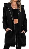 StunShow Womens Hoodies Black Zip Up Hoodie Women Y2k Oversized Casual Sweatshirts 2026 Fall Jacket With Pocket Black XXL