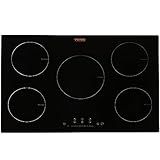 VEVOR Built-in Induction Electric Stove Top 30 Inch,5 Burners Electric Cooktop,9 Power Levels & Sensor Touch Control,Easy to Clean Ceramic Glass Surface,Child Safety Lock,240V