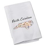 LEVLO North Carolina Map Dish Towel North Carolina Housewarming Kitchen Towel Gift for Someone Moving to North Carolina (North Carolina)