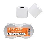(2 Rolls) 2 1/4 x 150 ft, White, adding machine tape Paper Rolls, Premium One Ply Cash Register/Adding Machine/Calculator Roll Printing Calculator 10 key adding machine tape for El-1750 1801 P23