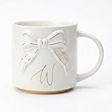 COLLECTIVE HOME 15oz Ceramic Coffee Mug with Gift Box, Embossed Gold Bow(W)
