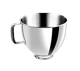 5 Quart Stainless Steel Mixer Bowl Compatible with KitchenAid 4.5 & 5 QT Tilt-Head Stand Mixers, Durable KitchenAid Replacement Bowl, Mixer Accessories for Baking & Cooking
