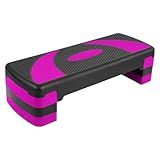 BalanceFrom Aerobic Exercise Step Platform, Adjustable Home & Gym Workout Stepper, Pink - Portable Fitness Equipment for Physical Workouts - Cardio and Strength Training Accessories