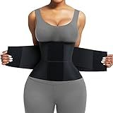 FeelinGirl Neoprene Perspiring Workout Waist Trainer Corset Trimmer Belt for Women Tummy Control Black M