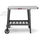 Feasto Outdoor Grill Cart, Pizza Oven Table with Wheels, Stainless Steel Countertop with Foldable Extension Table, Versatile Food Prep Grill Cart for Outdoor BBQ Cooking Gathering