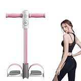 Multifunctional Pedal Puller Resistance Rope, Thickened Foot Pedal Resistance Band for Women with Digital Counter, Stirrup Puller for Exercise Work Out Tool for Back, Leg (Pink)
