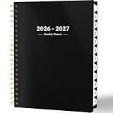 Ymumuda 2026 Planner-2 Year Monthly Planner 2026-2027, JAN.2026 - DEC.2027, 8.5" x 11", 26-27 Monthly Calendar,Large Planner with Spiral Bound, 24 Months Perfect for School Office Schedule - Black