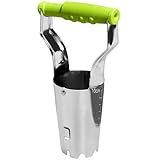 GREBSTK Sturdy Stainless Steel Gardening Bulb Transplanter Tool with Depth Mark and Soil Release Handle for Planting Bulbs