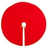 Juvale Christmas Tree Skirt - Felt Base Protector - Easy Tie Closure - Festive Tree Decor - 42-Inch, Red & Gold Trim