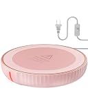 HouseGem Large Candle Warmer Plate - Coffee Cup Mug Warmer for Desk, Candle Melter, Electric Mug Heater for Beverages, Milk & Tea, Coffee Accessories Ideal Gifts Keep Cup Warm (Pink)