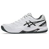 ASICS Men's Gel-Dedicate 8 Pickleball Shoes, 10, White/Gunmetal