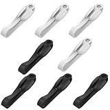 Hufopik Cord Bundlers, Damage Free Hanging Cord Organizer, No Tools Cord Bundler for Hanging Electrical Cables, 4 White Cord Bundlers， 4 Black Cord Bundlers