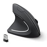 Lekvey Left Handed Ergonomic Mouse, Vertical Wireless Mouse for Left Hand, 2.4G USB Carpal Tunnel Lefty Mouse, 3 Adjustable DPI, 6 Buttons, for Laptop, PC, Computer, Mac, Windows, Desktop - Black