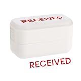 Siesoe Received Stamp Pre-Inked Rubber Stamp - Red Ink for Office Use, Marks Documents or Payments as Received, a Helpful Tool for Mail and Payment Logs, Block Shape, ABS Material