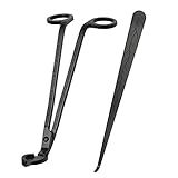 SUMAJU 2 in 1 Candle Accessory Set - Wick Trimmer & Dipper, Stainless Steel Cutter Scissor for Candle Lovers (Black)