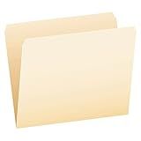 Pendaflex 752 File Folders, Straight Cut, Top Tab, Letter, Manila (Box of 100), Natural