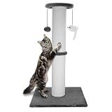 Ahomdoo Cat Scratching Post 34 Inches Heavy Duty and Thicker Cat Scratching Post Cotton Rope with Hanging Ball and Mice Scratching Post for Indoor Cats and Adult(Grey)