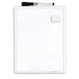 U Brands Contempo Magnetic Small Whiteboard, 8.5” x 11”, White Modern Frame, Mini White Board for Students, Fridge and Locker Dry Erase Board, Includes Marker & Magnet