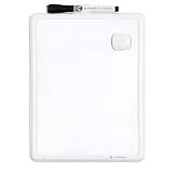 U Brands Contempo Magnetic Small Whiteboard, 8.5” x 11”, White Modern Frame, Mini White Board for Students, Fridge and Locker Dry Erase Board, Includes Marker & Magnet