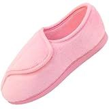Git-up Women Soft wide Slippers Memory Foam Closed Toed Diabetic Arthritis Edema House Slippers