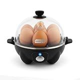 Dash Rapid Egg Cooker - Boiler, Poacher & Steamer - Includes Measuring & Recipe Guide - Dishwasher Safe - BPA Free - Holds 7 Eggs, Black