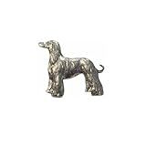 George Harris Afghan Hound Pewter Lapel Pin Brooch - USA Made - Hand Crafted