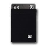 Modern Carry Minimal Card Holder, Minimalist Wallet for Men & Women, Credit Card & Business Card Holder, Elastic Fabric Material will Stretch to fit up to 15 cards - Ultra Thin w/ 1 Card Slot (Black)